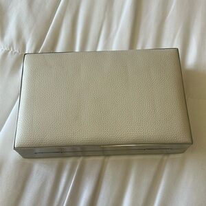 Henri Bendel white leather evening bag